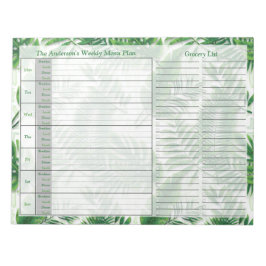Tropische bladeren Wekelijks aangepast menuplan Notitieblok