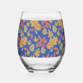 tropische bladeren wijnglas zonder voet (Voorkant)