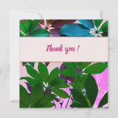 Tropische bladeren, Wil je mijn bloemenmeisje kaar Bedankkaart (Achterkant)