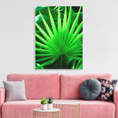 Tropische bladeren, windmolen, donkergroen canvas afdruk (Insitu (Woonkamer))