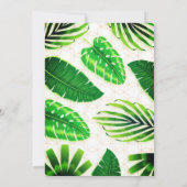 Tropische bladeren Witte Lijst Beach Weddenschap Save The Date (Achterkant)