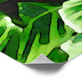 Tropische bladeren, Zebra, donkergroen Poster (Hoek)