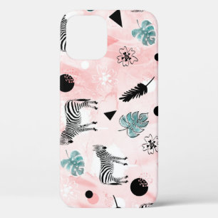 Tropische bladeren Zebra's Stropdas-kleurstofpatro Case-Mate iPhone Case
