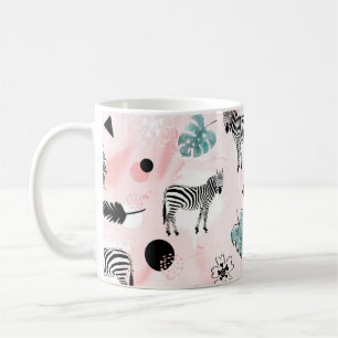 Tropische bladeren Zebra's Stropdas-kleurstofpatro Koffiemok
