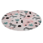 Tropische bladeren Zebra's Stropdas-kleurstofpatro Snijplank (Hoek)