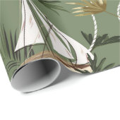 tropische bladeren, zee van zeezeiltouw cadeaupapier (Rol Hoek)
