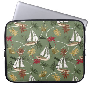 tropische bladeren, zee van zeezeiltouw laptop sleeve