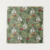  tropische bladeren, zee van zeezeiltouw wandkleed (Voorkant)