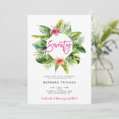 Tropische bladeren zeventig verjaardagsfeestuitnod kaart (Staand voorkant)