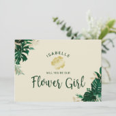 Tropische Bladeren Zijn Ons Meisje Dat Bloemen Str (Staand voorkant)