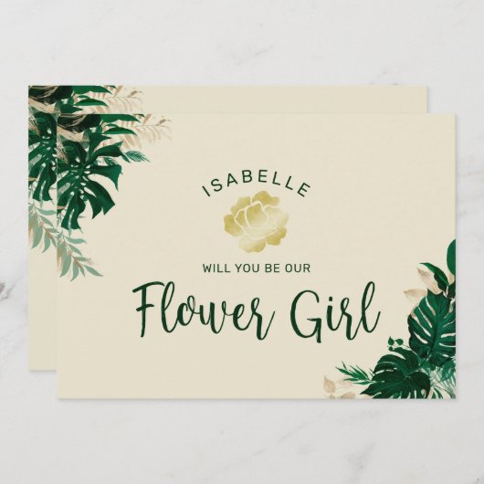 Tropische Bladeren Zijn Ons Meisje Dat Bloemen Str (Voorkant / Achterkant)