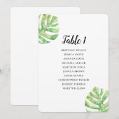 Tropische bladeren zitplaatskaart. Exotisch huweli Kaart (Voorkant / Achterkant)