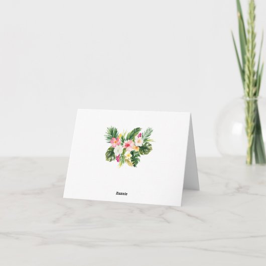 Tropische bladeren zomer bedankkaart (Achterkant)