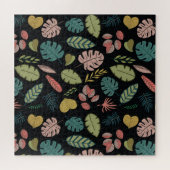 Tropische bladeren: Zomer  bloemen Legpuzzel (Horizontaal)