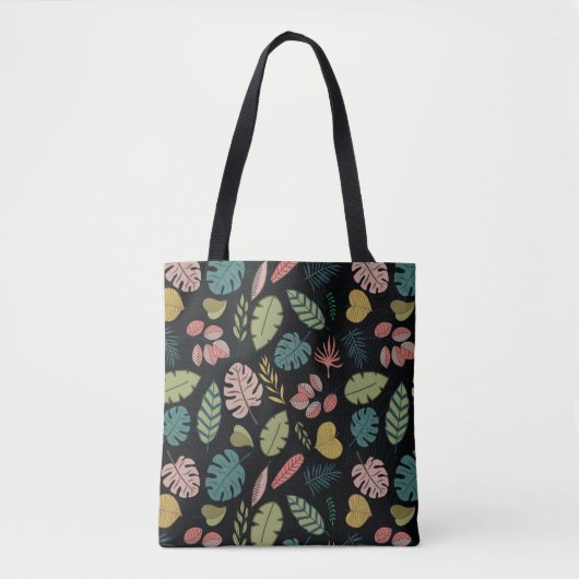 Tropische bladeren: Zomer  bloemen Tote Bag (Voorkant)