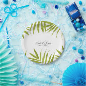 Tropische bladeren zomer elegante bruiloft recepti papieren bordje (Feest)