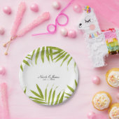 Tropische bladeren zomer elegante bruiloft recepti papieren bordje (Feest)