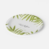 Tropische bladeren zomer elegante bruiloft recepti papieren bordje (Gekanteld)