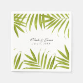 Tropische bladeren zomer elegante bruiloft recepti servet (Voorkant)