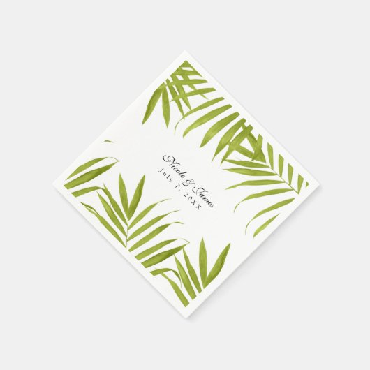 Tropische bladeren zomer elegante bruiloft recepti servet (Hoek)