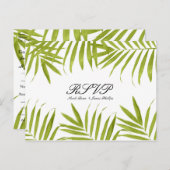 Tropische Bladeren Zomer Elegante Trouw RSVP Uitnodiging Briefkaart (Voorkant / Achterkant)