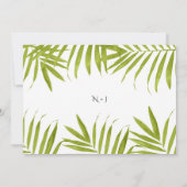 Tropische Bladeren Zomer Elegante Trouw Uitnodigin Kaart (Achterkant)