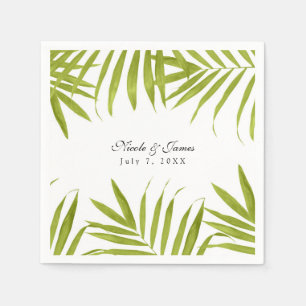 Tropische bladeren zomer elegante trouwreceptie servet