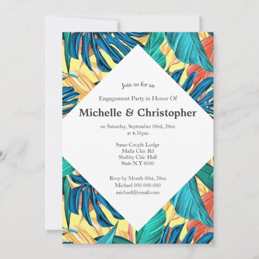 Tropische bladeren zomereiland aloha kleurige citr kaart (Voorkant)