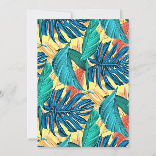 Tropische bladeren zomereiland aloha kleurige citr kaart (Achterkant)