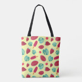 Tropische bladeren Zomerfruit Tote Bag (Achterkant)