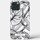 Tropische bladeren zwart en wit Case-Mate iPhone case (Achterkant)