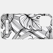 Tropische bladeren zwart en wit Case-Mate iPhone case (Achterkant (horizontaal))