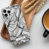 Tropische bladeren zwart en wit Case-Mate iPhone case