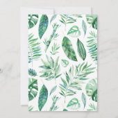 Tropische bladgroen Baby shower uitnodiging (Achterkant)