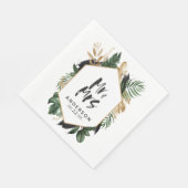 Tropische bladluier Mr & Mrs bruiloft servetten (Hoek)
