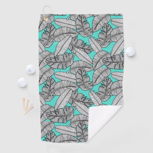 Tropische bladmonstera golfhanddoek (Insitu)