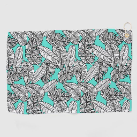 Tropische bladmonstera golfhanddoek (Horizontaal)