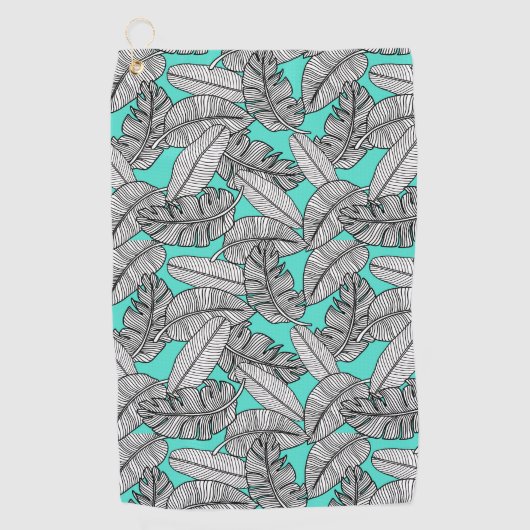 Tropische bladmonstera golfhanddoek (Voorkant)