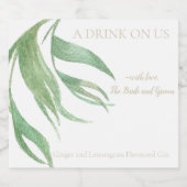 Tropische bladprint likeurfles etiket (Enkel label)