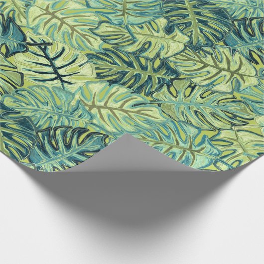 Tropische bladreukschroot cadeaupapier (Hoek)