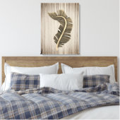 Tropische bladsepia op bronzen achtergrond canvas afdruk (Insitu (Slaapkamer))