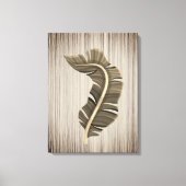 Tropische bladsepia op bronzen achtergrond canvas afdruk (Voorkant)