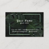 Tropische bladvector met groen neonenblad lijst visitekaartje (Achterkant)