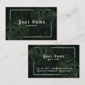 Tropische bladvector met groen neonenblad lijst visitekaartje (Voorkant / Achterkant)