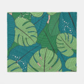 Tropische bladwandtapijten:  Verdure Fleece Deken (Voorkant (Horizontaal))