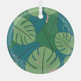 Tropische bladwandtapijten: Verdure Glas Ornament