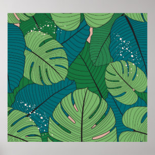 Tropische bladwandtapijten: Verdure Poster
