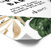 Tropische bladzijden Gold Foil Shower Mimosa Bar Poster (Hoek)