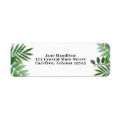 Tropische bladzijden retouradreslabel etiket (Voorkant)