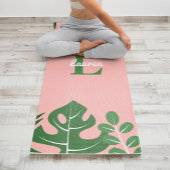 Tropische bladzijden Trendy Monogram Yogamat